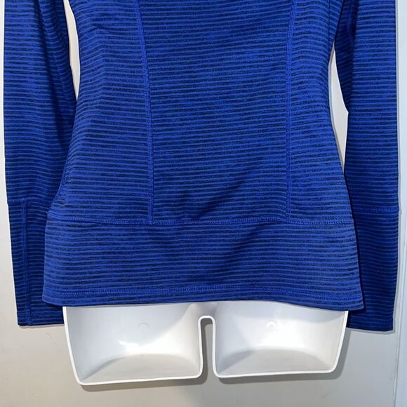 LUKKA Blue and Black Striped Hoodie Full Zip Workout Jacket-S - Picture 6 of 8